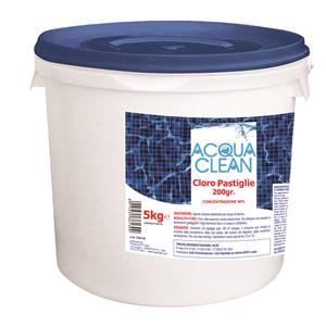 Cloro tricloro in pastiglie Acqua Clean per piscine