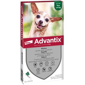 Antiparassitari Bayer Advantix Spot On cani fino a 4 kg.