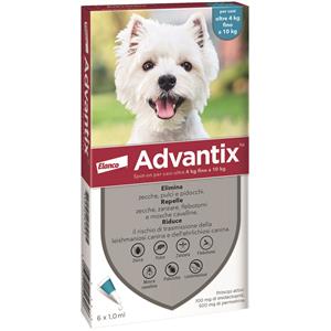 Antiparassitari Bayer Advantix Spot On cani da 4 a 10 kg.