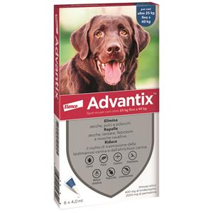Antiparassitari Bayer Advantix Spot On cani oltre 25 fino a 40 Kg.