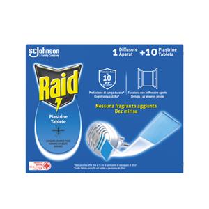 Elettroemanatori antizanzare con 10 piastrine Raid
