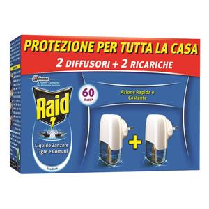 Elettroemanatori antizanzare 60 notti Promo Pack Raid