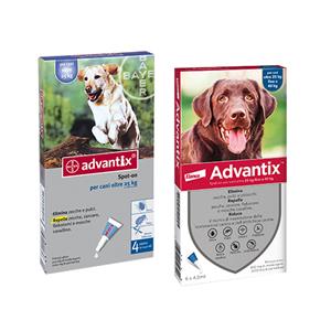 Antiparassitari Bayer Advantix Spot On cani oltre 25 fino a 40 Kg.