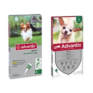 Antiparassitari Bayer Advantix Spot On cani fino a 4 kg.