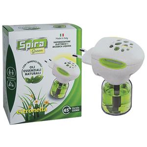 Elettroemenatore antizanzare 45 notti Spira Green