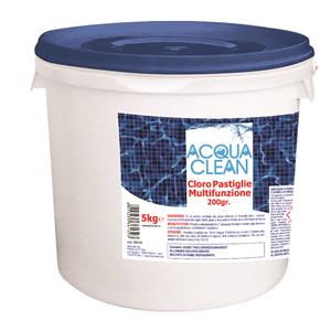 Cloro triplex multifunzione pastiglie Acqua Clean per piscine
